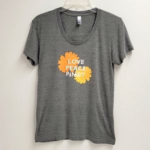 50/25/25 The Track Shirt American Apparel Love Peace Pinot T-Shirt Size L